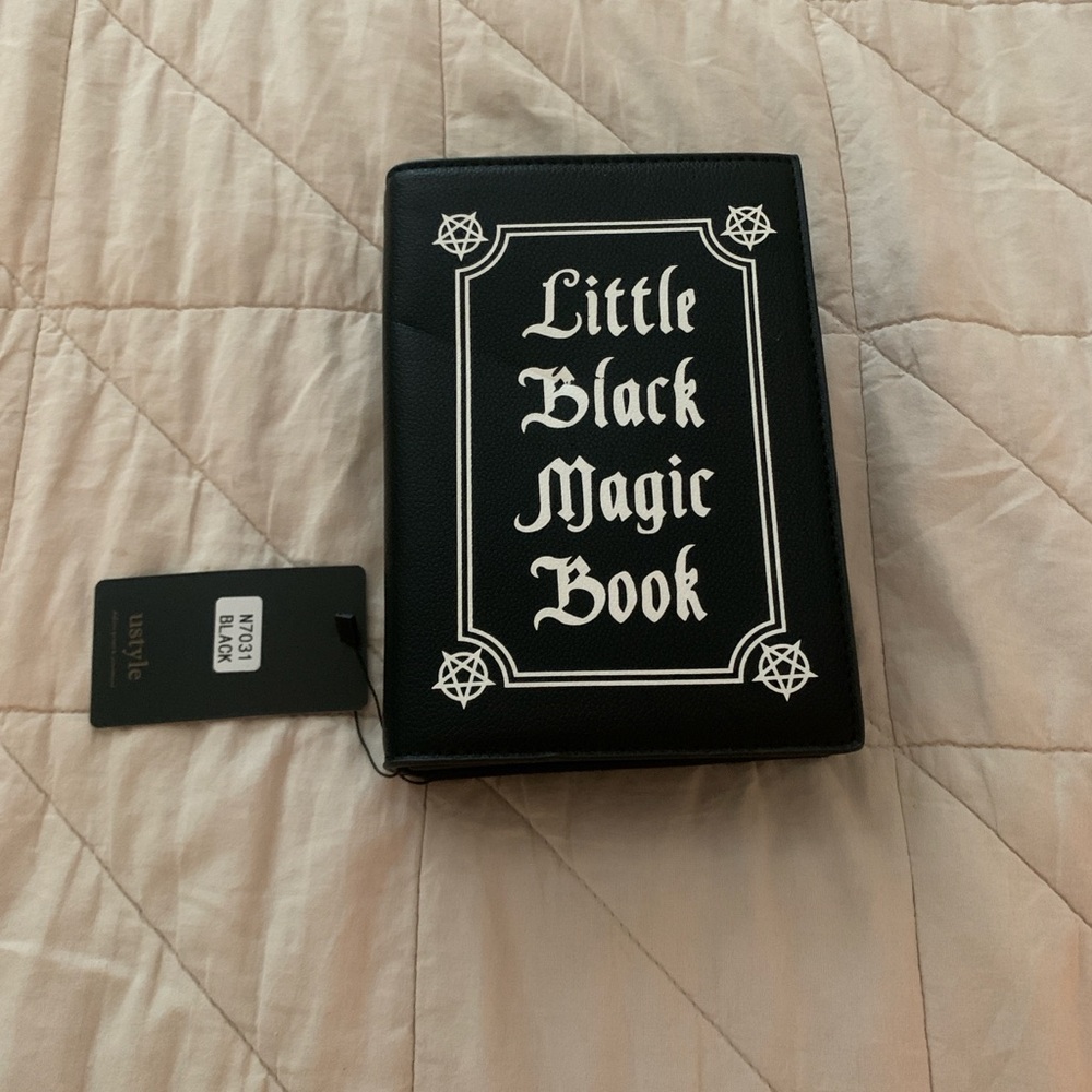 Little Black Magic Book Shaped Crossbody Purse